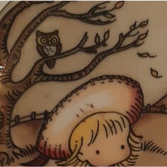 1966 Joan Walsh Anglund 4" Plate Coaster Children Seesaw Teeter Totter W Germ - Picture 2 of 6